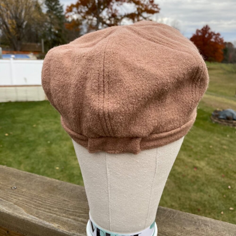 Nine West Womens Newsboy Cabbie Cap Tan Wool Blend Adjustable #4719 NWT $34 - Picture 6 of 9